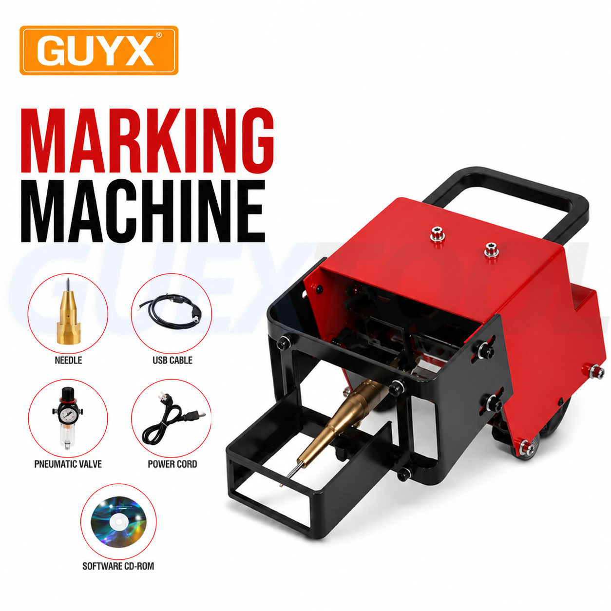 Fiber Laser Marking Machine 30W - ポータブルメタル空気圧ドットピアマークマシンビンコードフレームマークマシンシャーシ番号バイクエンジン100*20mm 空気圧マーキングマシン鉄骨機械鋼板車車台番号自動二輪車エンジンマーキング