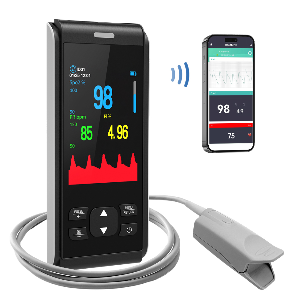 Pulse Oximeter Fingertip Rechargeable - 成人向けヘルスケアパルスオキシメータ,ポータブル,充電式,夜間警報器付き