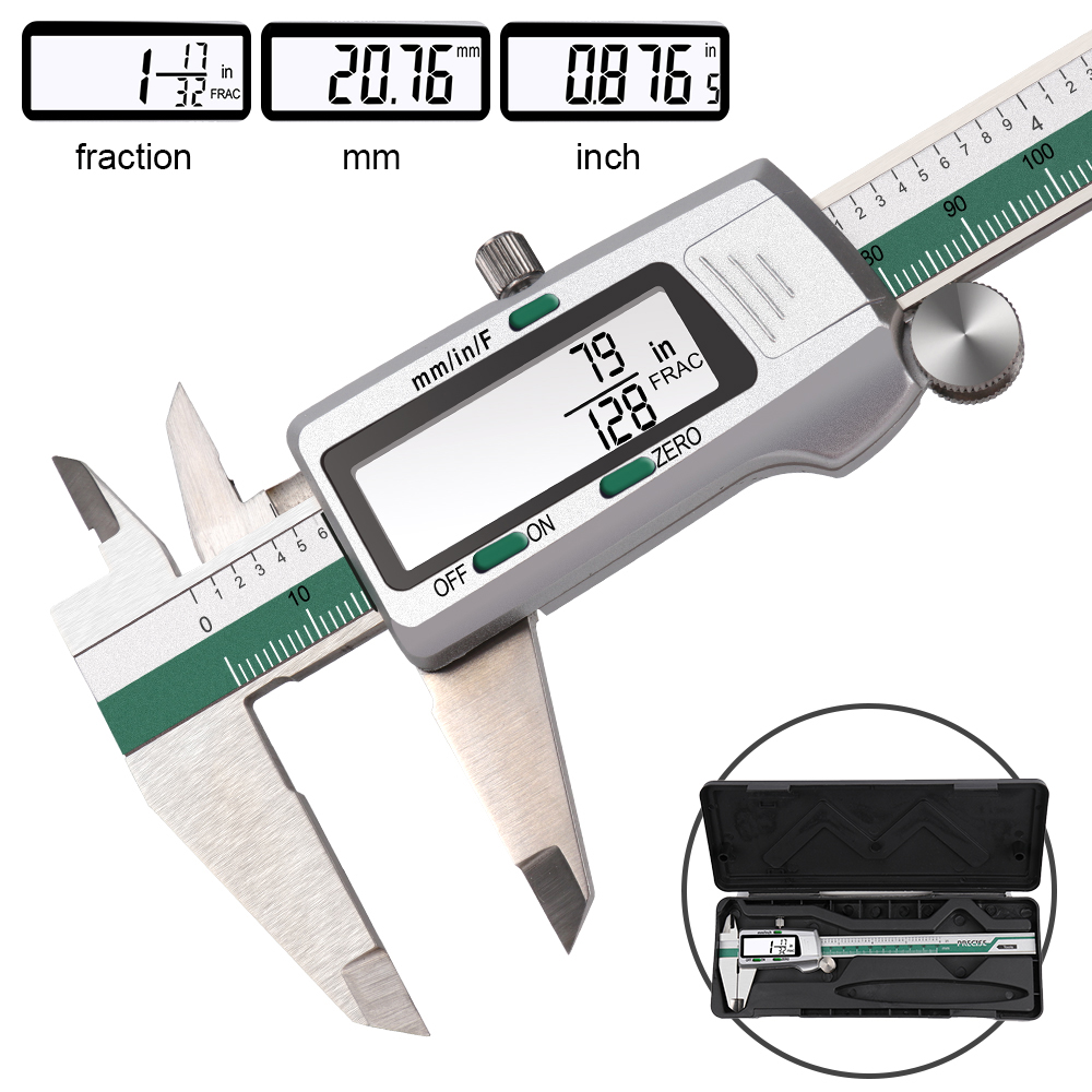 Digital Caliper 150Mm Stainless Steel - ステンレス鋼高精度電子 LCD デジタル表示スライドキャリパーバーニア定規、測定範囲 0-150 ミリメートル