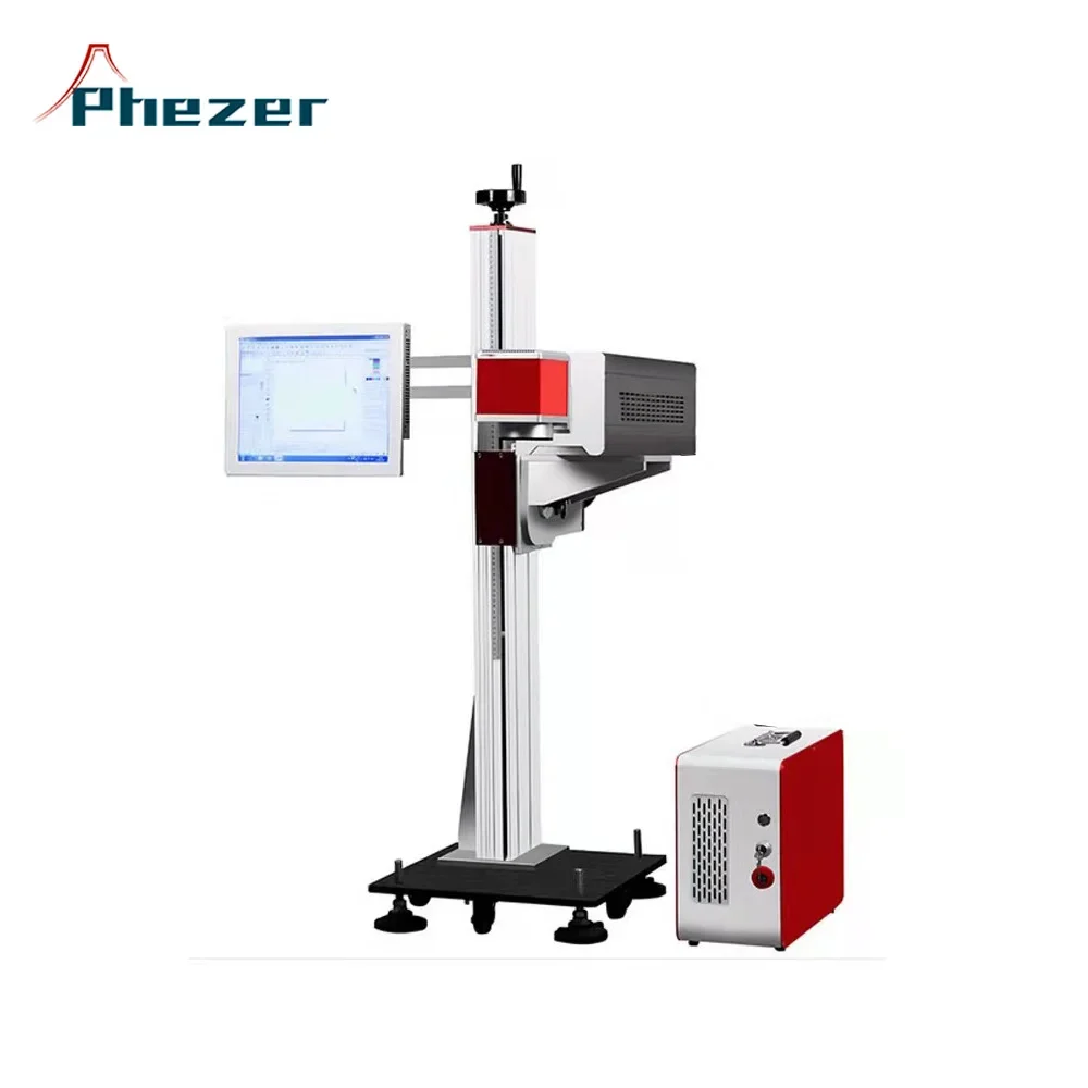 Fiber Laser Marking Machine 30W - レーザーマーキングPE HDPE PVCパイプ/バッグ/ボトル30Wファイバーフライングレーザーマーカーマシン日付コードプリンター