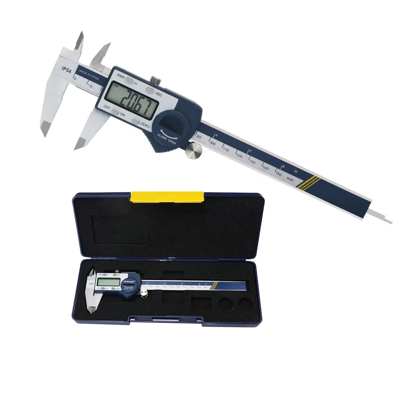 Digital Caliper 150Mm Stainless Steel - IP54 0-150mm デジタルノギス 大型液晶画面付き ステンレス製電子ノギス