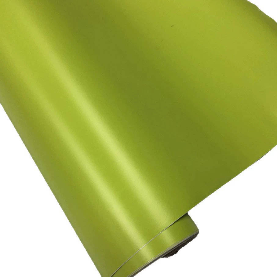 Air Bubble Wrap Roll Packaging - プレミアムマットレモン グリーンビニールラップフィルムロール 自己粘着デカール 車両ラッピングフォイル エアリリース バブルフリー