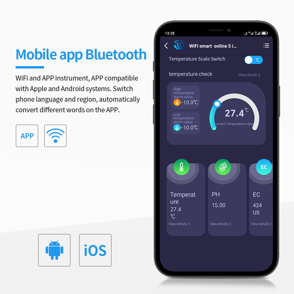 Tuya-WiFi水質計,5 in 1,オンラインテスター, - Ph Meter Digital Water Tester のレビューと価格