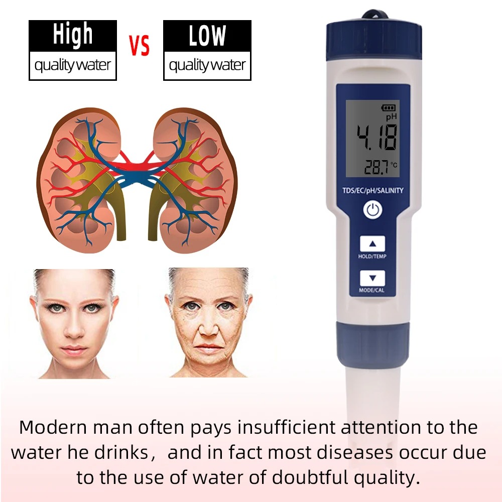 防水デジタル塩分計,水品質テスター,自動校正機能,tds,e - Ph Meter Digital Water Tester のレビューと価格