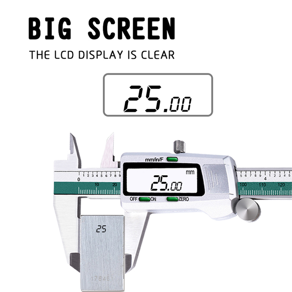 ステンレス鋼高精度電子 LCD デジタル表示スライドキャリパ - Digital Caliper 150Mm Stainless Steel のレビューと価格