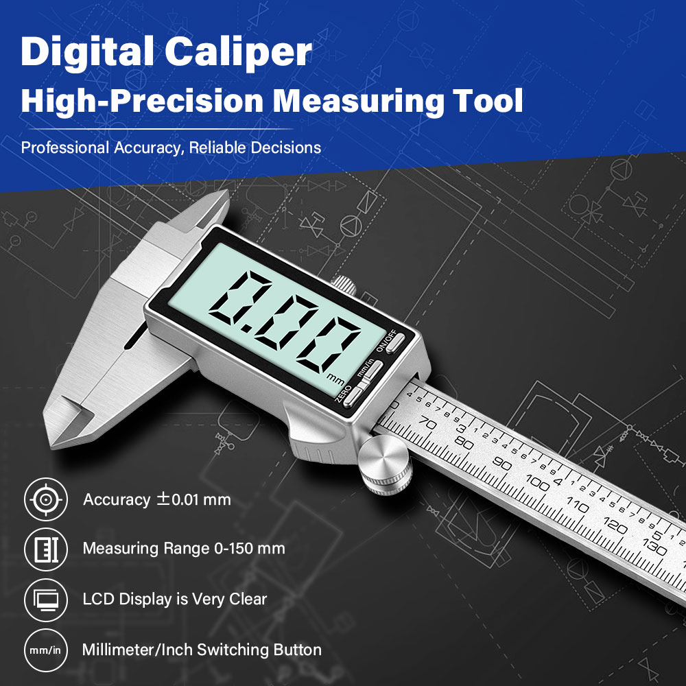 新しい150mm 6インチステンレス製デジタルノギス メスシ - Digital Caliper 150Mm Stainless Steel のレビューと価格