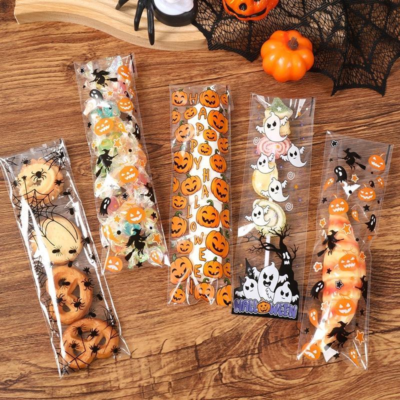 50/100枚 ハロウィン用粘着性バッグ パンプキンとゴース - Packaging のレビューと価格