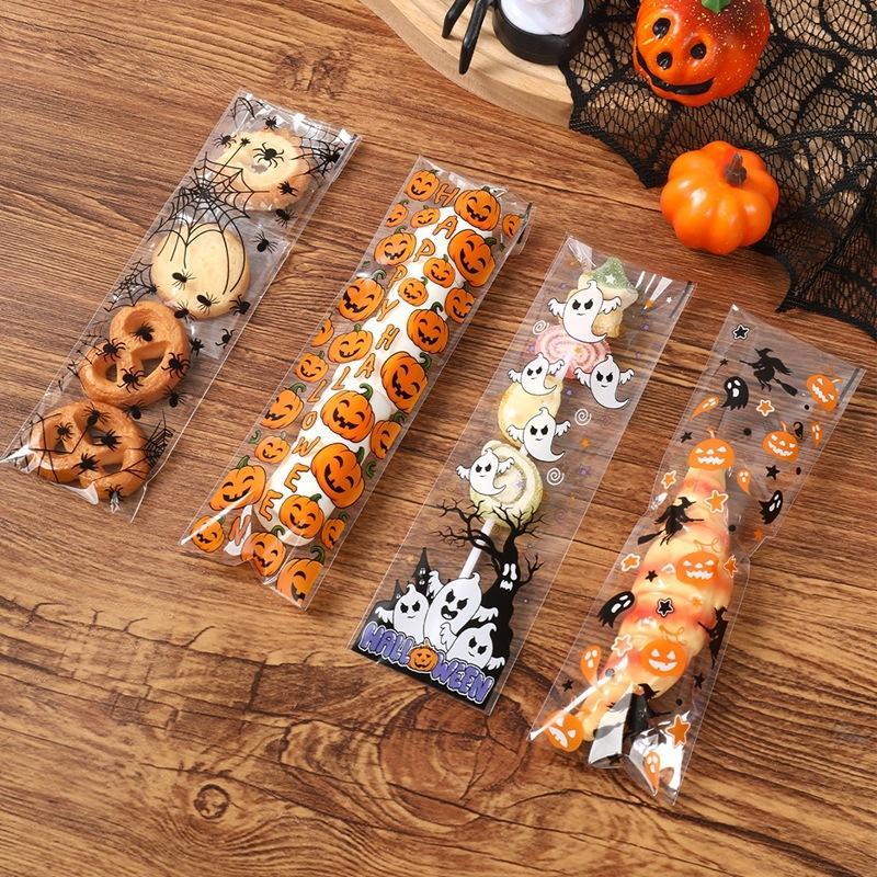 50/100枚 ハロウィン用粘着性バッグ パンプキンとゴース - Packaging のレビューと価格