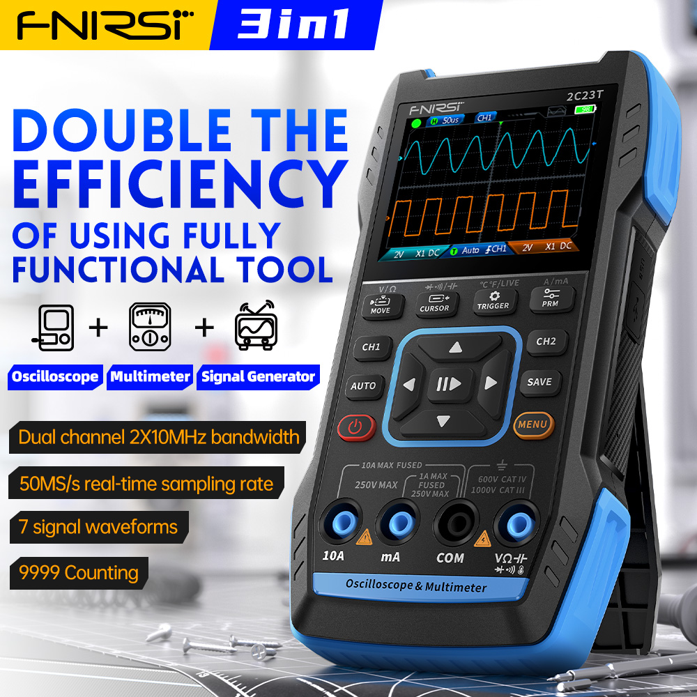 2C23T 3-in-1 デジタルオシロスコープ 10MHz - Fnirsi Digital Oscilloscope Handheld のレビューと価格